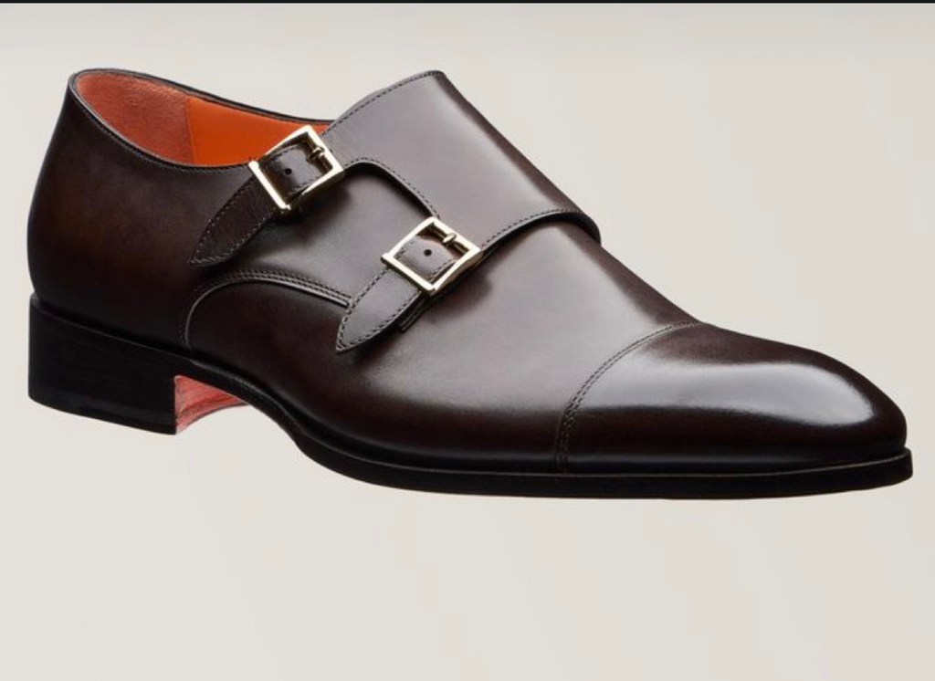 Moss Maison Men's Hand-Patinated Double Monk Strap Shoes Dark Brown (ID#MM-DMS-DBR)