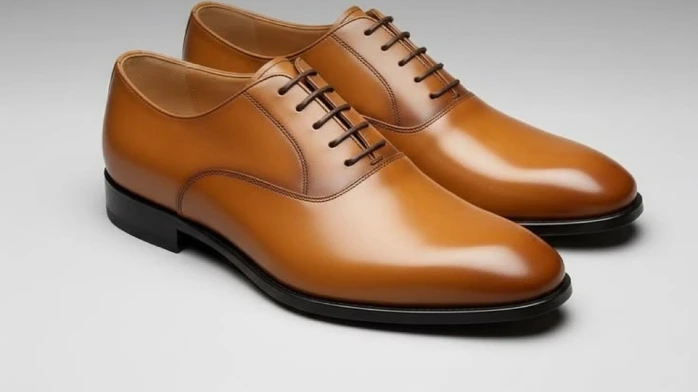 MossMaison Men's Handcrafted Plain Toe Oxford Shoes Cognac Tan (ID#MM104)