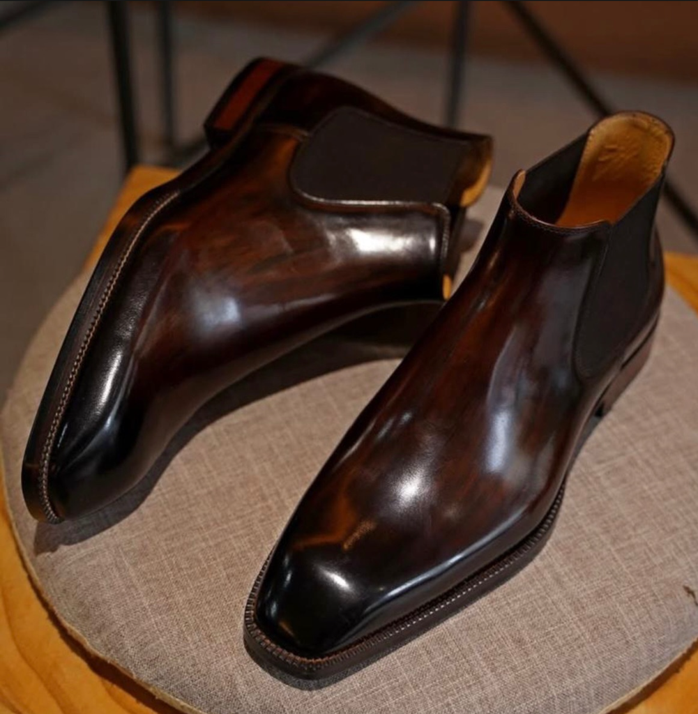 Moss Maison Men's Hand-Patinated Chelsea Boots Dark Brown (ID#MM-HCB-DBR)